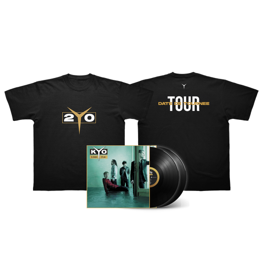 PACK TRIPLE VINYLE "LE CHEMIN - 20 ANS" + T-SHIRT TOUR PERSONNALISABLE AVEC TA DATE DE CONCERT